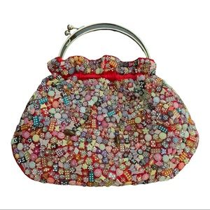 Funky Beaded Purse with Butterflies, Hearts and Sparkle